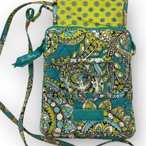 Vera Bradley Peacock Mini Hipster Wallet Crossbody Purse Cosmetic Coin Bag - Picture 4 of 10